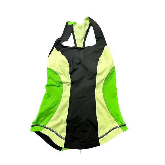 Lululemon Cardio Kick Racerback Tank in Black Faded Zap Frond Size 2 - Picture 1 of 5